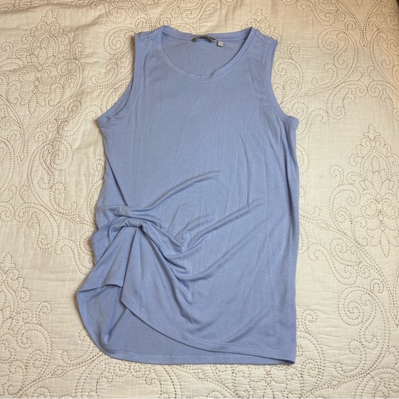 Athleta blue gathered jersey knit tank top - Picture 2 of 8